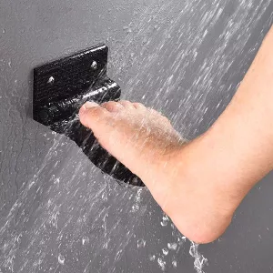 Fußstütze für die Dusche Fußbank mit Rutschfestem Fußpedal