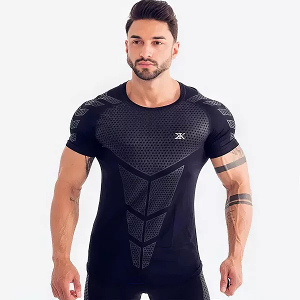Fitnessstudio-T-Shirt, Sport-T-Shirt, Kompressions-T-Shirt, T-Shirt für das Training, Fitness-T-Shirt