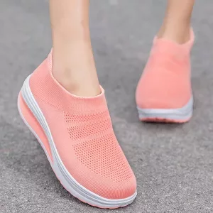 Damen-Sneaker, Slip-on-Sneaker, Sneakers mit dicker Sohle, Mesh-Sneaker, vulkanisierte Schuhe