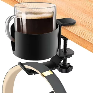Getränkehalter für Tisch, Schreibtisch-Getränkehalter, Kopfhörer-Aufhänger, Schreibtisch-Kopfhörer-Aufhänger
