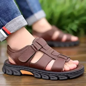 Herrensandalen, Strandschuhe, Strandsandalen, Sandalen mit dicker Sohle, rutschfeste Sandalen, Freizeitschuhe, Freizeitsandalen
