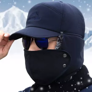 Winter Baseballcap mit Gesichtsabdeckung