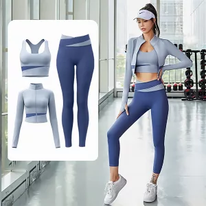 3-teiliges Workout-Set Damen Fitnessbekleidung