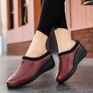 Damen Keilhalb-Loafer Slip-On Casual Schuhe