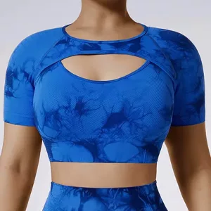 Damen Kurzärmliges Crop-Top für Sport