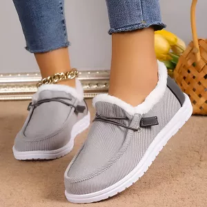 Damen Plüsch Loafer Winterschuhe