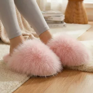 Warme Winter-Fellpantoffeln Weiche Flauschige Hausschuhe