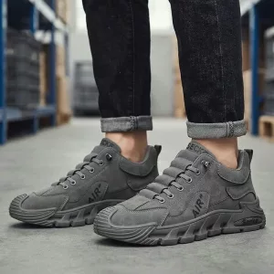 Herren-Sneaker mit Zehenschutz, lässig, strapazierfähig, ohne Schnürsenkel