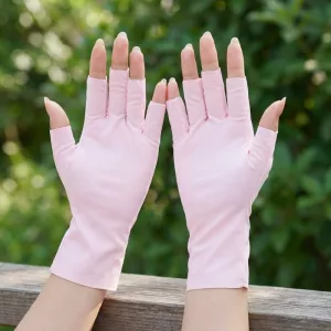 UV-Schutz-Handschuhe aus Eisseide mit halben Fingern