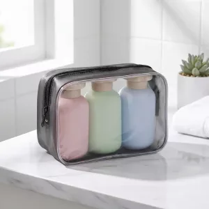 3-tlg. Flaschenspender-Set mit Reisetasche